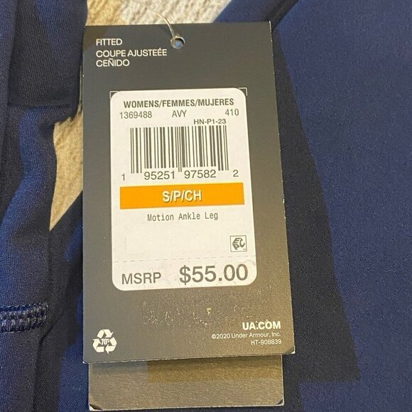 UA Under Armour Women's Motion Ankle Leggings SMALL Navy Hi Rise #1369488  NWT - Picture 11 of 13